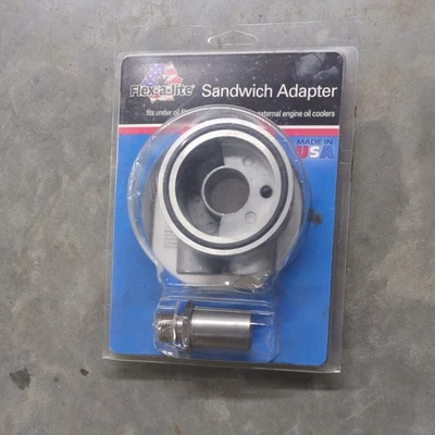 Flex A Lite 3961 Oil Cooler Sandwich Adapter 3/4"-16 Thread for filter  - Image 1 of 4