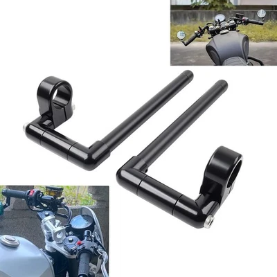 35MM Cafe Racer Bars 7/8"  Motor Universal Clip-On Handlebar Fork Tube Black - Image 1 of 4