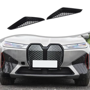 Glossy Piano Black Front Bumper Side Air Vent Grille Trim For BMW iX i20 2022-24 - Picture 1 of 18
