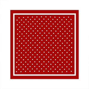 Retro Red Polka Dot Scarf Womens Square Silk Necktie Fashion Accessory - Picture 1 of 17