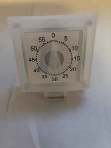 Temporizador de cocina de plástico transparente vintage años 60 3 1/2" de alto x 3 1/4" ¡probado y funciona! - Imagen 1 de 5