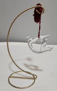 Vintage MARQUIS by WATERFORD Peace Dove & Heart Christmas Ornament 2.25" - Picture 1 of 5