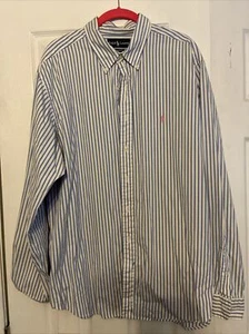 Ralph Lauren Mens Blue Striped Shirt Size XXL - Picture 1 of 3