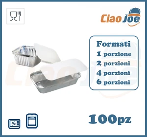 Vaschette Alluminio con coperchi asporto per alimenti forno 100 pz - Imagen 1 de 2