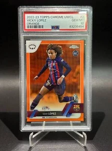 2022-23 Topps Chrome UWCL Vicky Lopez Orange 01/25 RC Barcelona Spain PSA10 POP7 - Picture 1 of 3