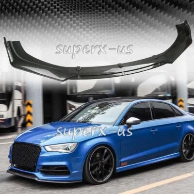 For Audi A3 S3 RS3 Front Bumper Lip Splitter Spoiler Kit Carbon Fiber - Image 1 of 4