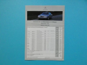 Prospekt / Preisliste - Mercedes W210 E-Klasse / E55 AMG Limousine - 06/99 - Bild 1 von 16