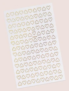 130 Valentine’s Day Heart Gold Stickers Nail Studs Nail Decor Nail art - Picture 1 of 5