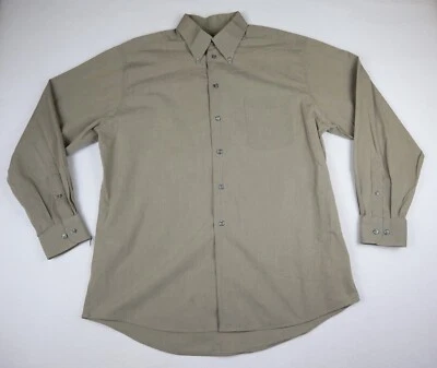 MEN'S GRAY BEIGE BUTTON DOWN CASUAL DRESS SHIRT - DOCKERS - SIZE 16 - 16.5 - Image 1 of 4