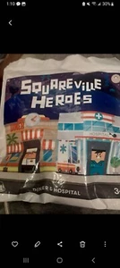 Wendys Kids Meal Toy Squareville Heros Diner & Hospital NEW Sealed - Picture 1 of 2