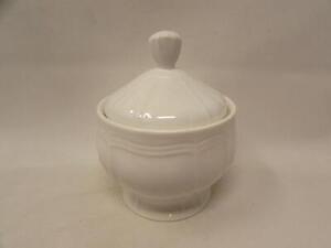 Antique White by Mikasa Sugar Bowl All White Scalloped b254