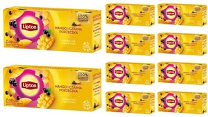 10 x Lipton MANGO & BLACKCURRANT - Fruit Tea 10 x 20 Teabags 34g / 1.12oz - Picture 1 of 3