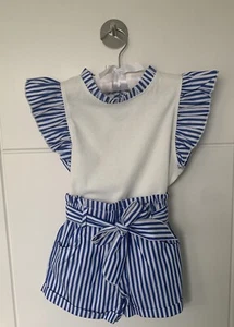 Mädchen Sommer Outfit/Set/Zweiteiler, Shorts und Top mit Streifen, Urlaub - Bild 1 von 3