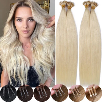 Nano Anillo Nano Cuentas Extensiones de Cabello Anillos de Cabello Humano Anillo Lazo 100% Cabello Remy Foto 1 de 4