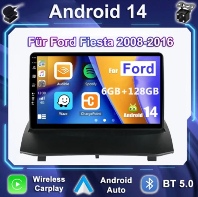 Für Ford Fiesta 2008-16 Autoradio Android 14 AUX GPS Navi DSP+Car Play 6GB+128GB - Bild 1 von 4