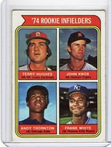 1974 Topps #604 Rookie Infielders/Terry Hughes/John Knox RC/Andre Thornton RC