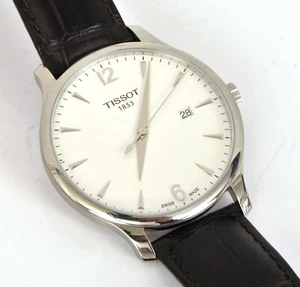 VINTAGE BEAUTIFUL TISSOT MEN'S QUARTZ WRISTWATCH SWISS TRADITION LEATHER BAND - Picture 1 of 2