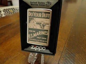 UNITED STATES MARINE CORPS USMC DO YOUR DUTY WWII POSTER ZIPPO LIGHTER MINT - Picture 1 of 3