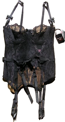 Corsé AGENT PROVOCATEUR Negro Encaje Malla Transparente Talla 36B Foto 1 de 4