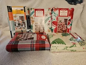 New Holiday PEVA Tablecloth 60” X 102”" Christmas Thanksgiving Plaid LOT OF 5 - Picture 1 of 11