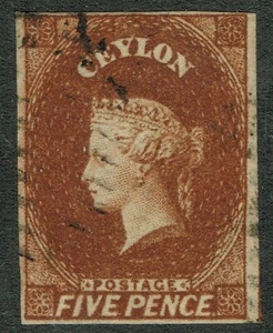 Ceilán 1857 SG5 5d Castaño 4m Ex Corazón de León Gato Muy Fino Usado. £150.00 - Imagen 1 de 1