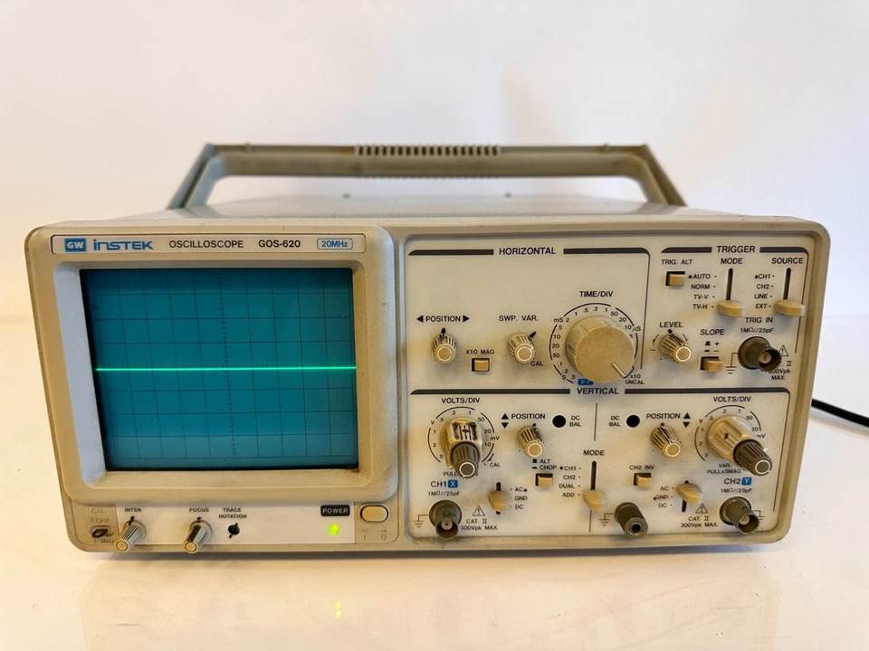 GW Instek GOS-620 20MHz 2-Channel Oscilloscope - Image 1 of 4