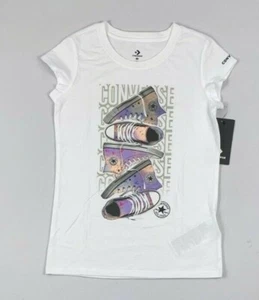 NEW Girl's Youth Converse Short Sleeve Cotton T-Shirt - Picture 1 of 4