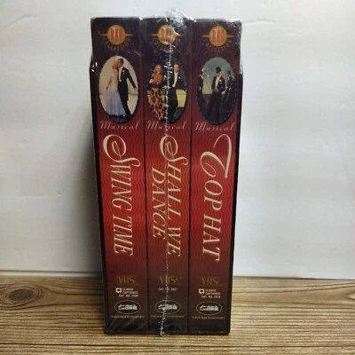 3 Fred Astaire and Ginger Rogers VHS Musicals Top Hat Shall We Dance Swing Time - Image 1 of 4