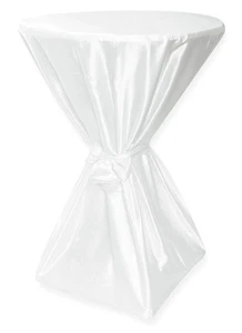 Stehtischhusse weiss 80 cm glänzend Hochzeit Stehtisch Husse Stehtischhussen - Bild 1 von 1