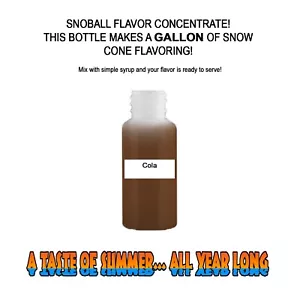 COLA SYRUP MIX SHAVED ICE / SNOW CONE Flavor GALLON CONCENTRATE #1 - Picture 1 of 1