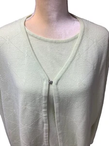 Sag Harbor Open Cardigan Top Built in Matching Tank Womens 2-3X Light Green Knit - Picture 1 of 5