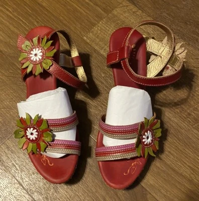 Spring Step Lavish Red Sandal Ankle Strap Size 8.5 EU 39 - Image 1 of 4