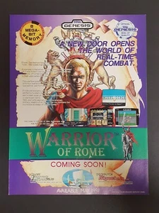 Warrior of Rome Sega Genesis Print Ad Original Art 8.5"x11" - Picture 1 of 1