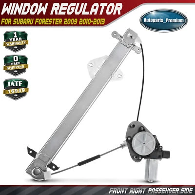 Front Passenger RH Window Regulator with Motor 2Pins for Subaru Forester 09-13 - Image 1 of 4