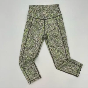 Sweaty Betty Legging Capri Super Sculpt Green Alert Pebble Print Crop Size XS - Picture 1 of 10