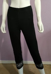 Bonprix Lace Hem Capri Leggings - Size 14 - BNWOT - RRP £20 - Picture 1 of 8