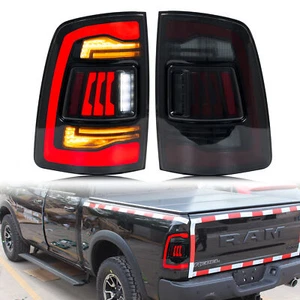 LED Tail Lights for Dodge Ram 2009-2018 4th Gen 1500 Black Rear Lamps Assembly - Picture 1 of 5