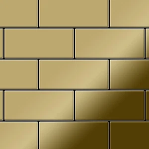 Mosaico azulejo metal macizo titanio oro alto brillante 1,6 mm fuerte Subway-Ti-GM - Imagen 1 de 5