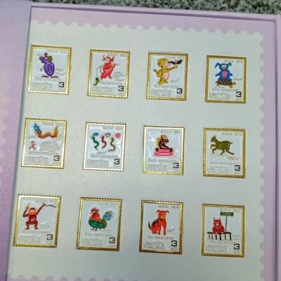 Broche magnético sello El zodiaco para todos los 12 años caja coleccionable 2016-2026 tailandés Foto 1 de 4