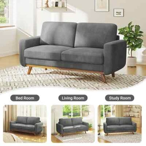 68'' Corduroy Apartment Sofa 2 Seater Sofa Modern Couch Loveseat for Living Room - Picture 1 of 50