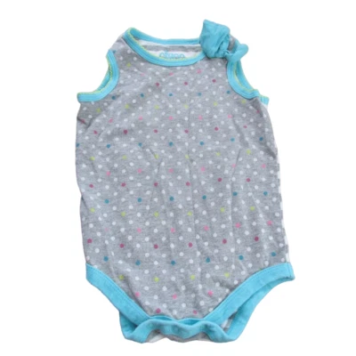 Circo One Piece Sleeveless Bodysuit Infant Girls Size 9M Gray Polka Dot Snap - Image 1 of 4