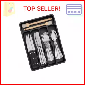 Lifewit Silverware Drawer Organizer Tray, Plastic Cutlery Storage for Kitchen Dr - Picture 1 of 2
