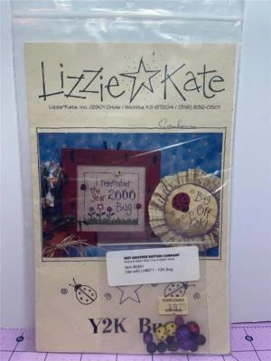 LIZZIE KATE Counted Cross Stitch Chart - Y2K BUG - With Buttons - Image 1 of 3