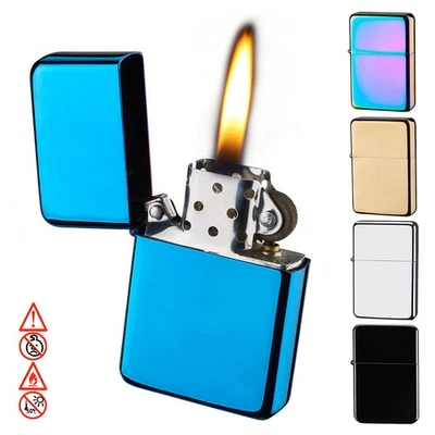 Benzinfeuerzeug  gebürstet / poliert / matt Feuerzeug Sturmfeuerzeug schwarz  - Bild 1 von 4