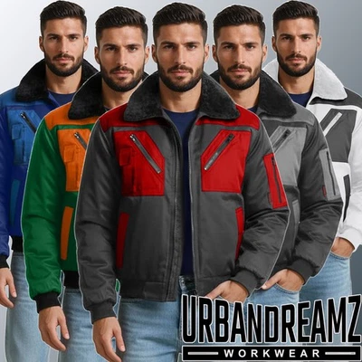 urbandreamz Pilotenjacke Arbeitsjacke Herren Winter Jacke Berufsjacke 2-Tone