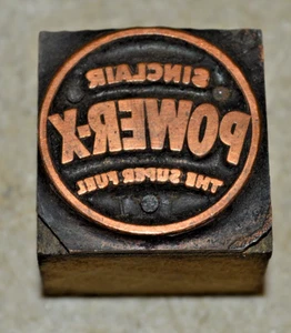 Blocco stampante tipografica vintage - SINCLAIR POWER - X IL SUPER CARBURANTE - Foto 1 di 8