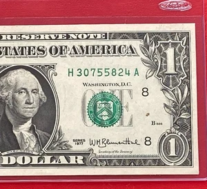 1977 $1 DOLLAR BILL ( ST LOUIS H ) UNCIRCULATED - Picture 1 of 3