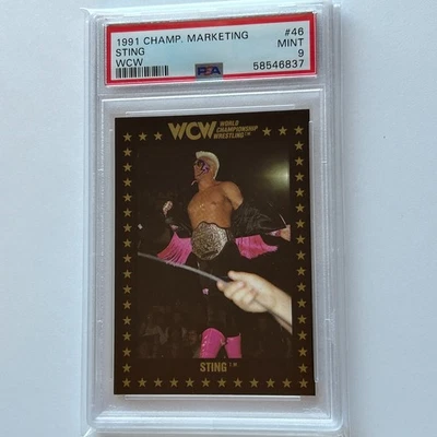 Tarjeta Sting 1991 Championship Marketing WCW #46 PSA 9 como nueva Foto 1 de 2