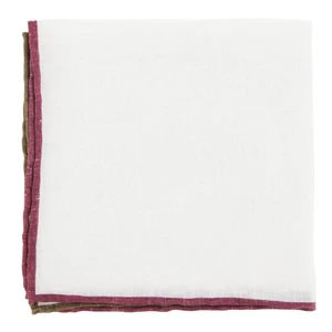 Fiori Di Lusso White Solid Linen Pocket Square - 12" x 12" (914) - Picture 1 of 4