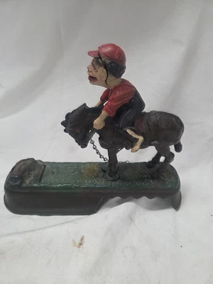 Original Book Of Knowledge Always Did Spite Mule Cast Iron Mechanical Bank Works - Image 1 of 4